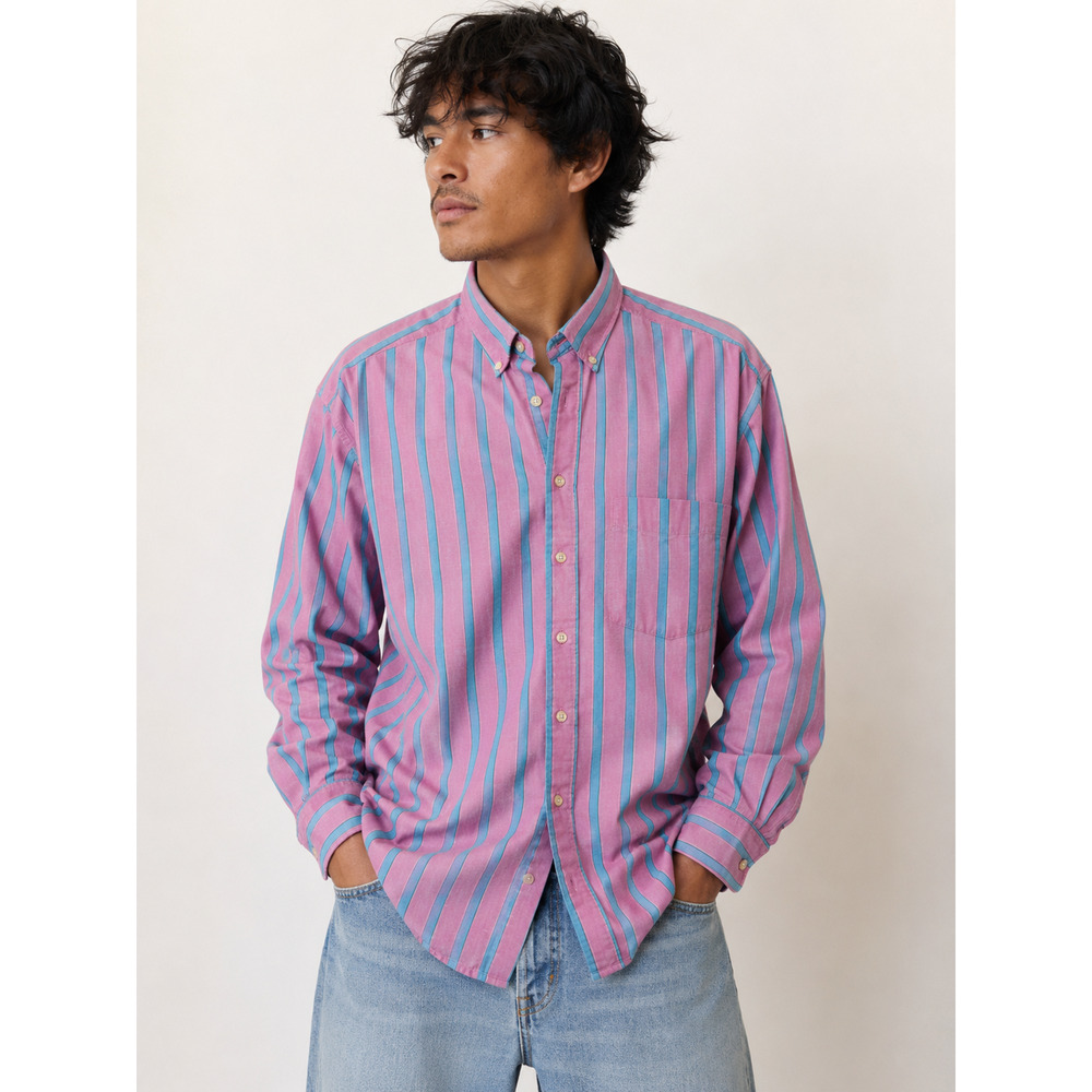 Vintage Levi’s Colorgraphs Preppy Coastal Grandpa Striped Button Down Shirt L